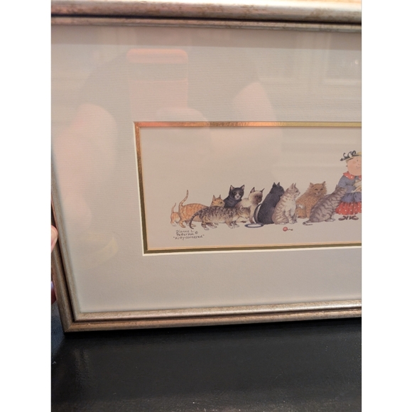 Vintage Cat Art Diane L. Patterson “Kitty-Cornered” Cat Print Framed - Picture 8 of 12